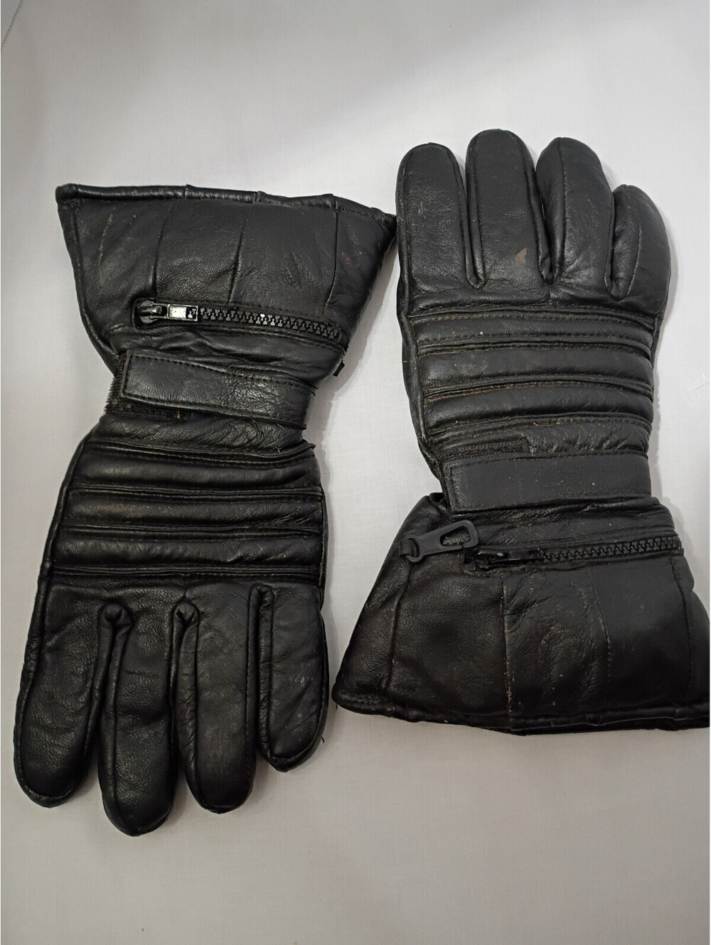 Leather Gauntlet Motorcycle Riding Gloves
